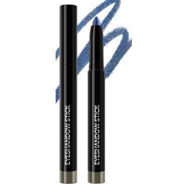 Imagem de KXmzeG Sombra de olhos fosca neutra, lápis delineador clareador de sombra azul metálico de longa duração, aplicador de sombra, paleta de caneta aplicadora de sombra fosca (05#, pacote com 1)