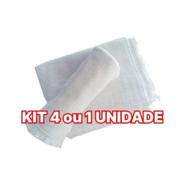 Imagem de Kit 4 ou 1 Unidade Pano de Chão Saco Alvejado Flanelado m 45x75cm - It