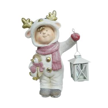 Imagem de Enfeite Natal Criança c/Pinguim Lamparina (Para castiçal)