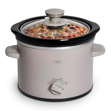 Imagem de COOK WITH COLOR Mini Panela Elétrica Redonda De Cozimento Lento 2 Qt - Configurações Ajustáveis, Cerâmica Removível, Tampa Vidro Temperado, Lavável Na Máquina Lavar Louças, Alças Laterais Frias Ao T