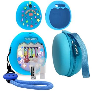 Imagem de JCHPINE Hard Carrying Case and Silicone Cover Compatible with Tamagotchi Pix Interactive Virtual Pet Game Machine, Screen Film Protector for Tamagotchi Pix Accessories (Blue)
