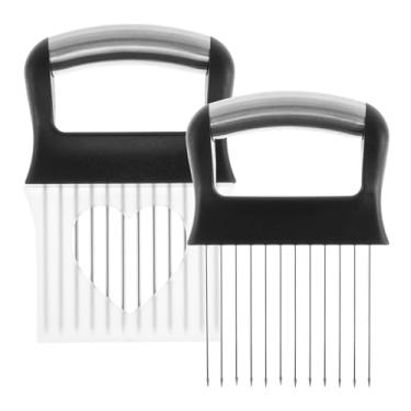 Imagem de HSHGZSR Suporte para cortador de cebola, 2 peças, suporte portátil para fatiar cebolas, fatiador de limão, multifuncional, ferramenta assistente, cortador de legumes, suporte para lava-louças, limões,