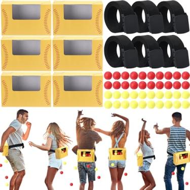 Imagem de VioraWhite 6 conjuntos de softball, chá de bebê, jogos de chá de bebê, jogos de twerk, bola de balanço, tênis de mesa interativo para meninos ou meninas (vermelho, amarelo)