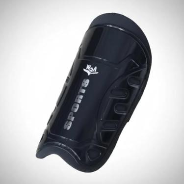 Imagem de Caneleira de Futebol para Adulto, Preta, Triatleta, Proteção Esportiva Profissional