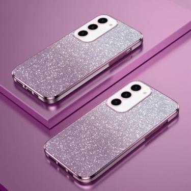 Imagem de Capa de celular com suporte magnético e glitter de TPU para Samsung Galaxy S25 Ultra S24 S23 Fe S22 S21 S20 S10 Plus Note 20 Ultra Pro (para Samsung S23 Ultra/rosa)