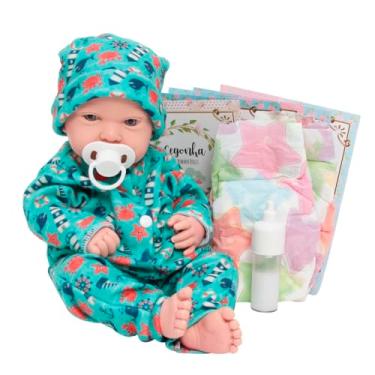 Imagem de Boneco Reborn Bebê Realista Lucca 100% Silicone Com Itens