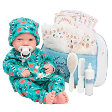 Imagem de Boneco Reborn Bebê Realista 100% Silicone Menino Com Bolsa