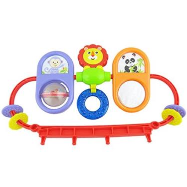 Imagem de Peça de substituição para assento de bebê Fisher-Price Sit-Me-Up - DRH80 ~ Impressão Happy Hills ~ Barra de brinquedo de substituição