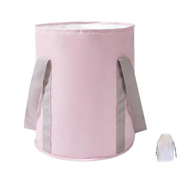 Imagem de FashionCha Bacia Dobrável para Banho de Pés, Balde para Banho de Pés, Isolamento Compacto, Lavagem Fácil de Transportar, Material Oxford, Alumínio, Adequado para, Rosa, L