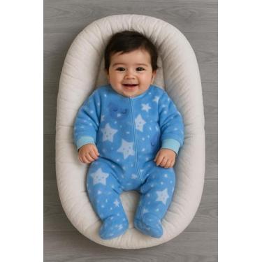 Imagem de Macacão Fleece Quentinho e Suave Confortável de Vestir para Bebê Lua A