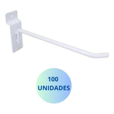 Imagem de Gancho Painel Canaletado 15 cm Branco Kit 100 peças - Kabrala