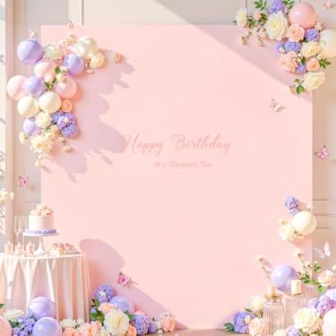 Imagem de Capa de arco de casamento rosa 1,8 m x 1,8 m de arco quadrado para chá de bebê, 2 lados, elastano, elástico para festa de aniversário, cerimônia, formatura, banquete, decoração