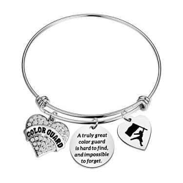 Imagem de SEIRAA Color Guard Jewelry Color Guard Chaveiro de proteção de cor para mãe, presente de graduação sênior joia para meninas