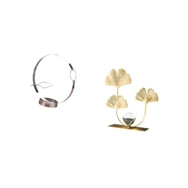 Imagem de Fenteer Suporte para Garrafas de Vinho de Ferro, Estátua de Folhas, Estante de Livros, Escultura de Folhas, Suporte para Exibição de Vinho Tinto, Organizador