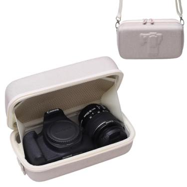 Imagem de Capa para câmera Canon EOS Rebel T7 / R50 / R6 Mark II / T6 / R100 / R50 V / R8 / R10 / R5 Mark II/RP / 5D Mark IV / R7 e lente 18-55 mm/18-45 mm com alça de ombro, creme