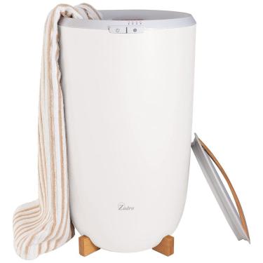 Imagem de Aquecedor de Toalha Elétrico 20L com 4 Configurações de Temporizador, 110V, Zadro, Branco e Marrom Claro