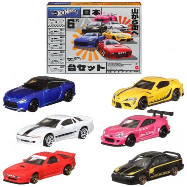 Imagem de Conjunto Premium de 6 Carros de Brinquedo Hot Wheels Car Culture, Escala 1:64, Veículos Japoneses Die-Cast com Estilos Elevados Variados -