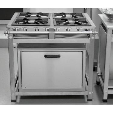 Imagem de Fogão Industrial 4 Bocas P5 em Aço Inox com Forno Leona