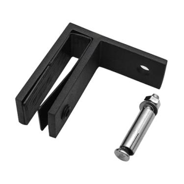 Imagem de predolo Suporte de prateleira de vidro de aço inoxidável para parede, multiuso, fácil de instalar, para sala de estar, escada de casa, Preto, Contra a Parede