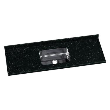 Imagem de Pia de Cozinha Mármore Sintético 150x55cm com Cuba Aço Inox Multimóveis CR20474