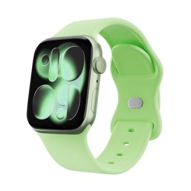 Imagem de WSV Pulseiras esportivas compatíveis com Apple Watch de 38 mm, 40 mm, 41 mm, 42 mm, 44 mm, 45 mm, 46 mm e 49 mm, para Apple Watch séries 10, 9, 8, 7, 6, 5, 4, 3, 2 e 1 SE, ultra pistache verde