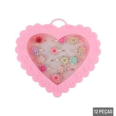 Imagem de KIT Beleza Infantil 12 Peças Anéis de Flor Color - Tudo em Caixa - Gen