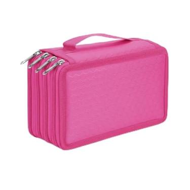 Imagem de Estojo Escolar Multiuso | Grande Capacidade, 4 Divisórias e Espaço Para Até 72 Canetas/Lápis (Rosa)