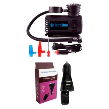 Imagem de Mini Compressor de Ar Automotivo 300 PSI Com Adaptadores para Bolas/In