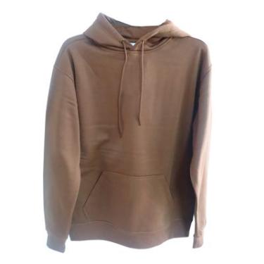 Imagem de CASACO MOLETOM COM CAPUZ MARROM P - BASIC+