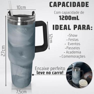 Imagem de Garrafa Térmica 1200ml Inox Estilo Aquarela Degradê Tampa Transparente