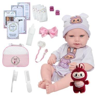 Imagem de Bebe Reborn De Silicone Pode Molhar Com Bolsa Acessórios - Cegonha Reb