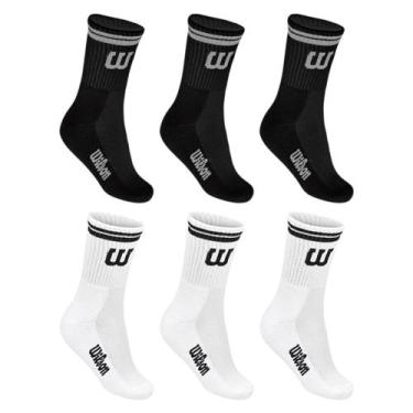 Imagem de Kit 6 Pares de Meias Wilson Cano Longo Masculino, Preto, Branco, 39-44