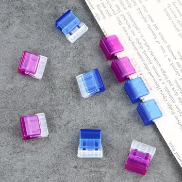 Imagem de 10 clipes de papel, clipes de plástico para fichário, clipes de papel com várias cores, grampos de papel portáteis para organizar documentos de escritório