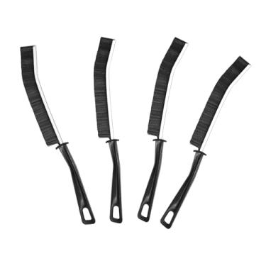Imagem de Pacote com 4 escovas de limpeza de fendas, ferramentas de limpeza de lacunas multifuncionais com cerdas de nylon rígidas, ideal para banheiro, cozinha, pia, janela, preto