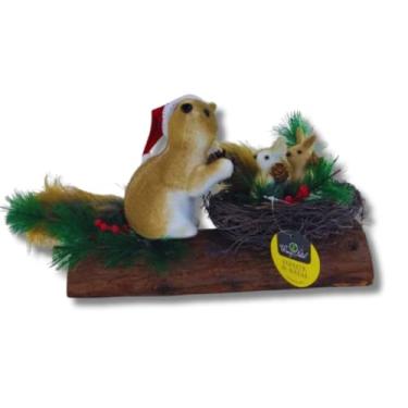 Imagem de Esqulio Com Gorro vermelho, 22cm, Enfeite Grande Natalino, Decoração para enfeitar árvore de Natal, Pinheirinho, Mesa e Festas de Final de Ano