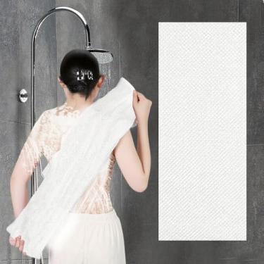 Imagem de Toalha de banho de malha para sauna longa para banho de banho, toalha reutilizável de secagem rápida para uso doméstico a vapor, viagem, 1 peça (bege)