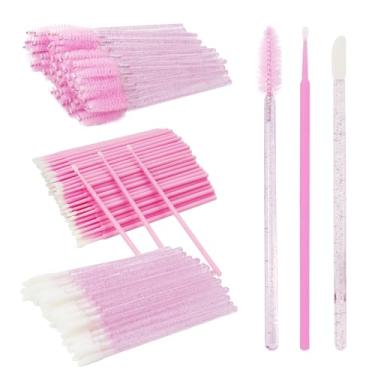 Imagem de Kit de suprimentos de extensão de cílios, pincéis descartáveis de carretéis de cílios microcotonete, pincéis de rímel e varinha de lábios, para extensão de cílios, tatuagem, aplicador de batom