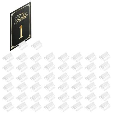 Imagem de MTQY 50 peças de porta-cartões de plástico acrílico transparente de 3/4 x 3/4 x 1/5.1 cm, adequado para exibição de memorandos de jogo de tabuleiro faça-você-mesmo, fotos decorativas/notas