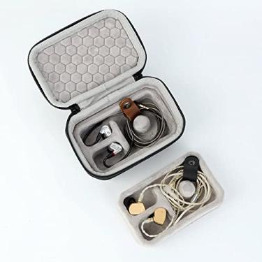 Imagem de Estojo de transporte organizador caixa de armazenamento para Sennheiser IE900 IE800S IE800 para Beyerdynamic Xelento Earbud capa para fone de ouvido bolsa (bolsa superior e inferior)