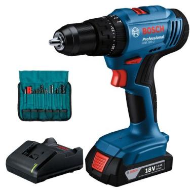 Imagem de Furadeira Parafusadeira de impacto bateria 1/2" 18V 2Ah c/ kit de aces