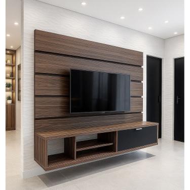 Imagem de Rack com painél em MDF para sala de estar TV