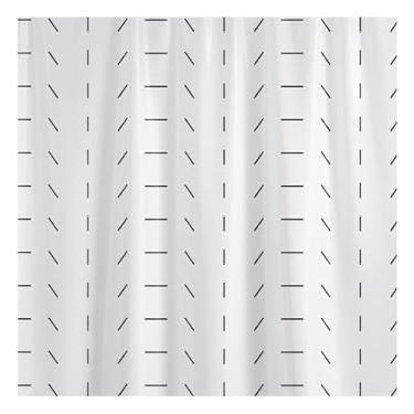 Imagem de Box Banheiro, Cortina Box Poliéster 198cm X 180cm com Ganchos Impermeável - Antimofo, Cortina Banheiro, Resistente(Linhas Minimalistas)