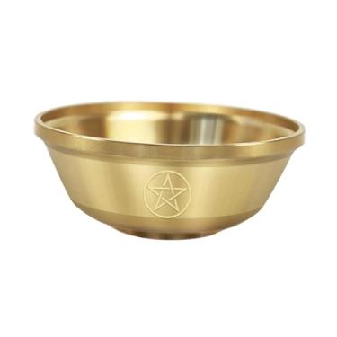 Imagem de Kuntesetty Tigela Tibetana Budista para Oferendas de Água, Taça de Latão para Adoração, Decorativa para Festas, Rituais e Templos, Pentagrama