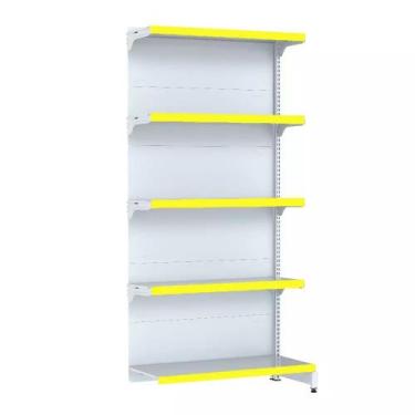 Imagem de Gondola Parede 202 Fit Continuação Branco 5 Bandeja Pe Amarelo - AMAPÁ