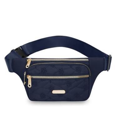 Imagem de Pochete transversal para homens e mulheres, bolsa de cintura moderna com alça ajustável para viagens, esportes, corrida, Azul escuro, Simplicidade