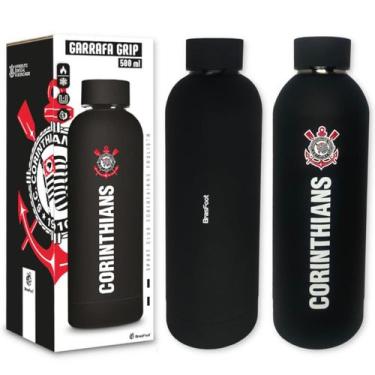 Imagem de Garrafa Térmica Inox Corinthians Emborrachada Original Oficial 500ml -