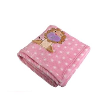 Imagem de Baby Pil Manta Antialérgica Infantil Cobertor de Bebê Unissex Pink Leão - Cobertinha Confort Baby
