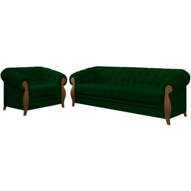 Imagem de Kit Sofa E Poltrona Decorativa Murano Veludo Sl 947 Moll Sl 947