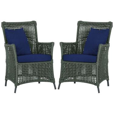 Imagem de Poltronas Igapó Alumínio Pintura Preta Corda Náutica E10 Verde