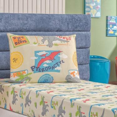 Imagem de Jogo De Cama Solteiro Babel Em Microfibra 2 Peças Kids Dinos